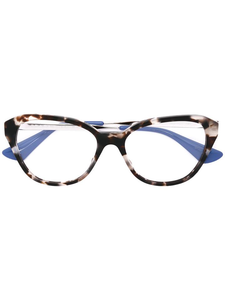 Prada Eyewear Cat Eye Glasses, Black, Acetate/metal