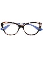 Prada Eyewear Cat Eye Glasses, Black, Acetate/metal