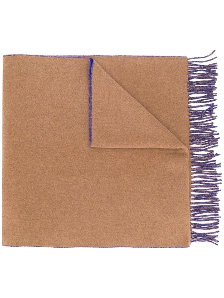 Tom Wood Logo Printed Oversized Scarf - Brown