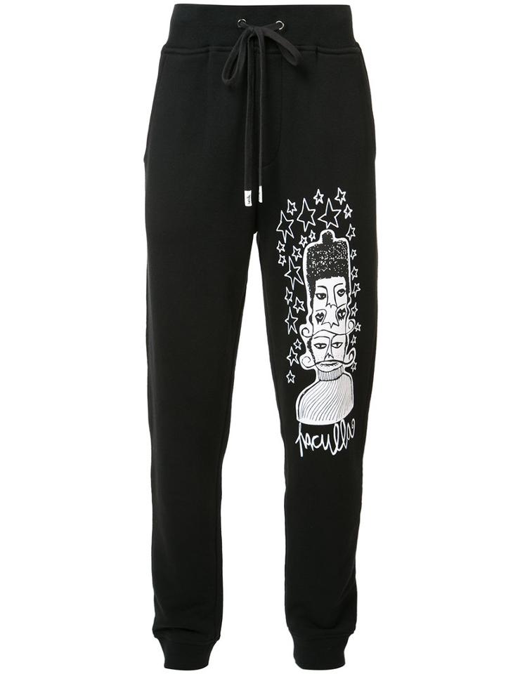 Haculla Printed Track Pants, Men's, Size: Large, Black, Cotton
