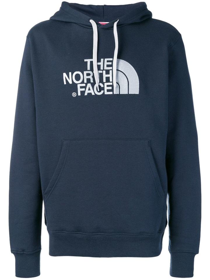 The North Face Logo Embroidered Hoodie - Blue
