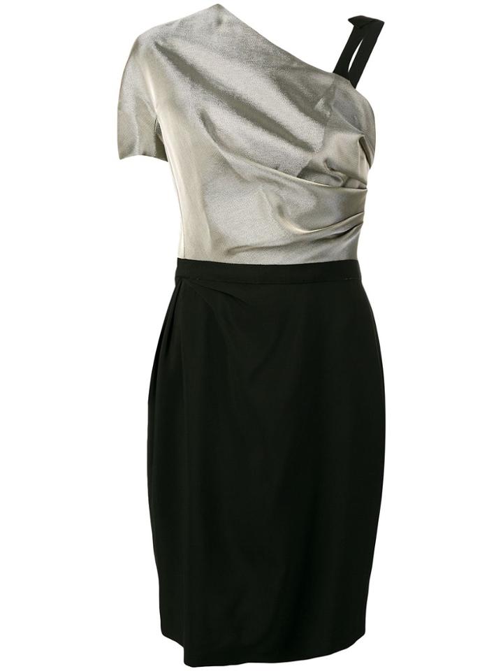 Lanvin Lanvin - Woman - Asymetrical Lame Silver Crepe Dress - Metallic