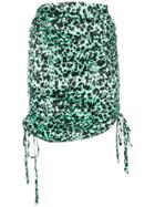 Laneus Leopard Print Drawstring Skirt - Green