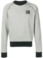 Ami Alexandre Mattiussi Crewneck Bicolor Sweatshirt With Ami Print -