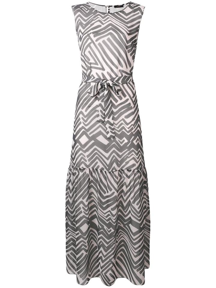 Peserico Zebra Print Belted Dress - White