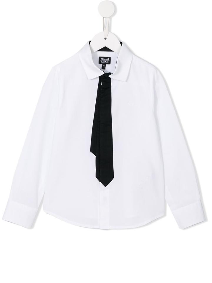 Armani Junior Tie Detail Shirt, Toddler Boy's, Size: 4 Yrs, White