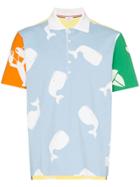 Thom Browne Nautical Print Polo Shirt - Blue
