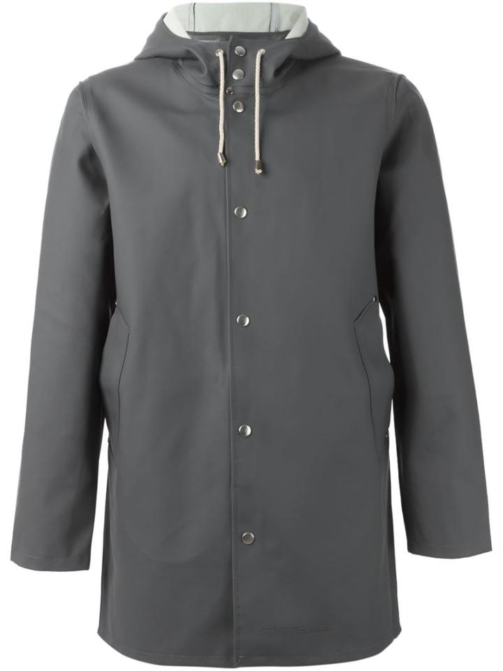 Stutterheim 'stockholm' Parka, Men's, Size: Medium, Grey, Cotton/polyester/pvc