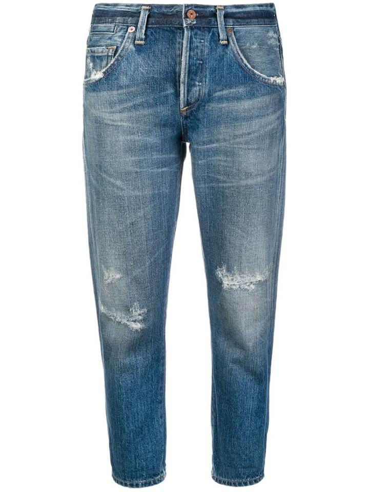 Citizens Of Humanity Cropped Distressed Jeans - Blue