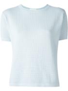 Zanone Shortsleeved Knit Top, Women's, Size: 44, Blue, Cotton