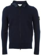 Stone Island Zip Up Cardigan, Men's, Size: Medium, Blue, Polyamide/wool