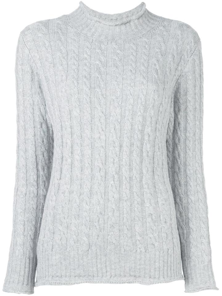 Liska Cashmere Round Neck Pullover, Women's, Size: Medium, Grey, Cashmere