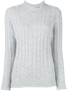 Liska Cashmere Round Neck Pullover, Women's, Size: Medium, Grey, Cashmere