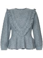 Red Valentino Ruffle Detail Sweater - Grey