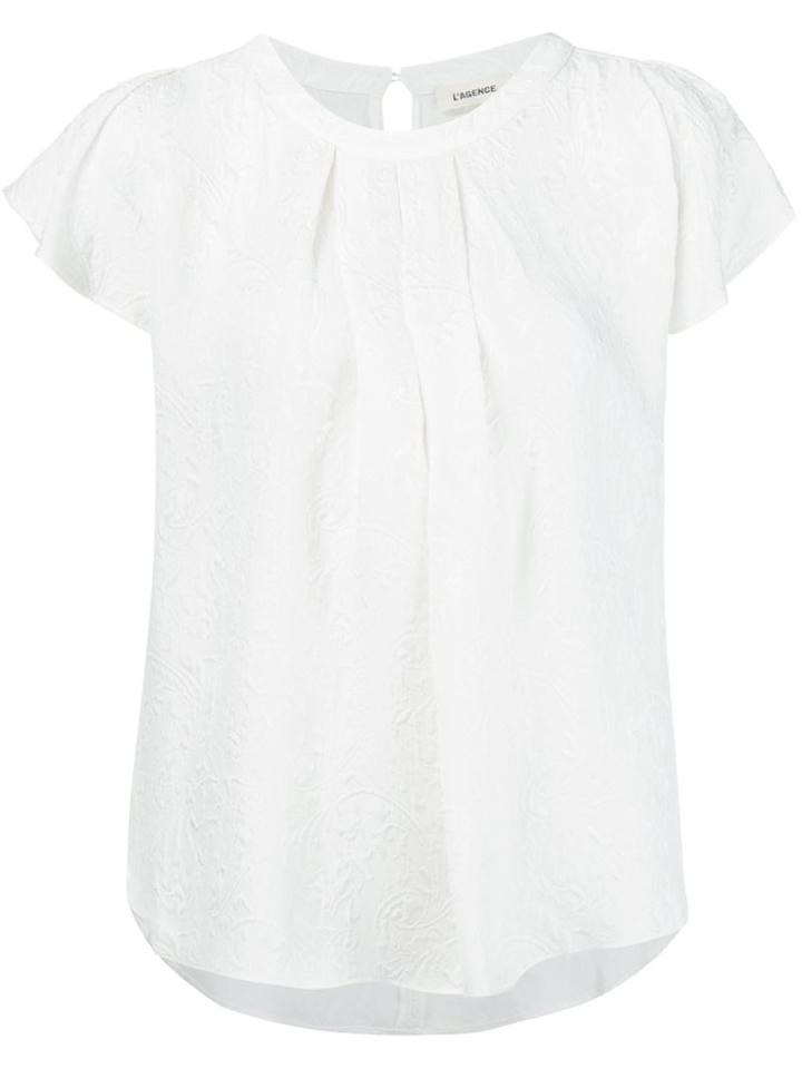 L'agence Gathered Front T-shirt, Women's, Size: Xs, White, Silk