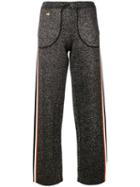 Bella Freud Lurex Knitted Track Pants - Black