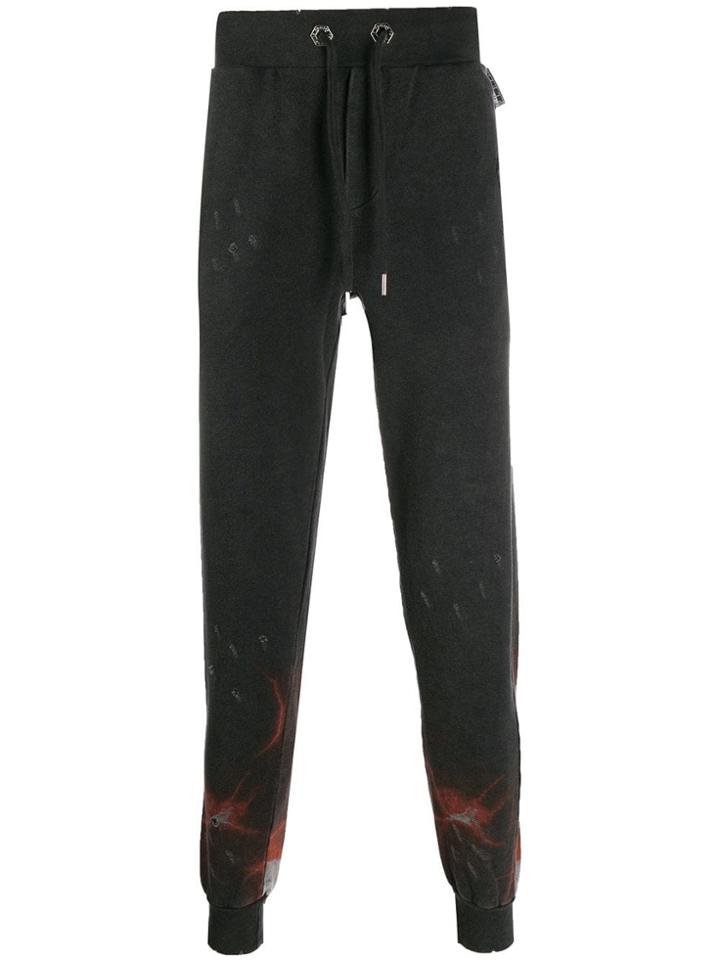 Philipp Plein Patterned Track Trousers - Black