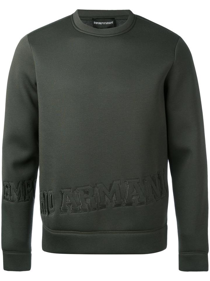 Emporio Armani - Logo Embossed Sweatshirt - Men - Modal - S, Green, Modal