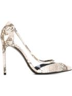 Saint Laurent Paris Pumps, Women's, Size: 38.5, Nude/neutrals, Leather/pvc