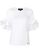 Paule Ka Ruffle Sleeve T-shirt - White