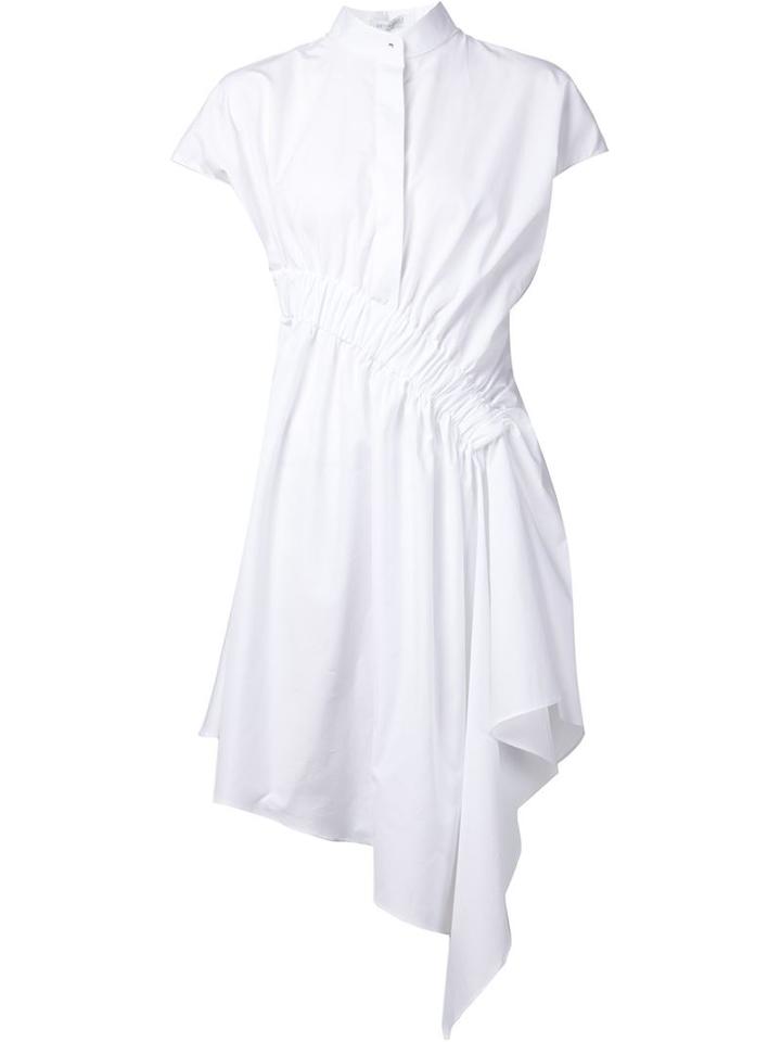 Viktor & Rolf Drape Detail Asymmetric Shirt Dress, Women's, Size: 42, White, Cotton
