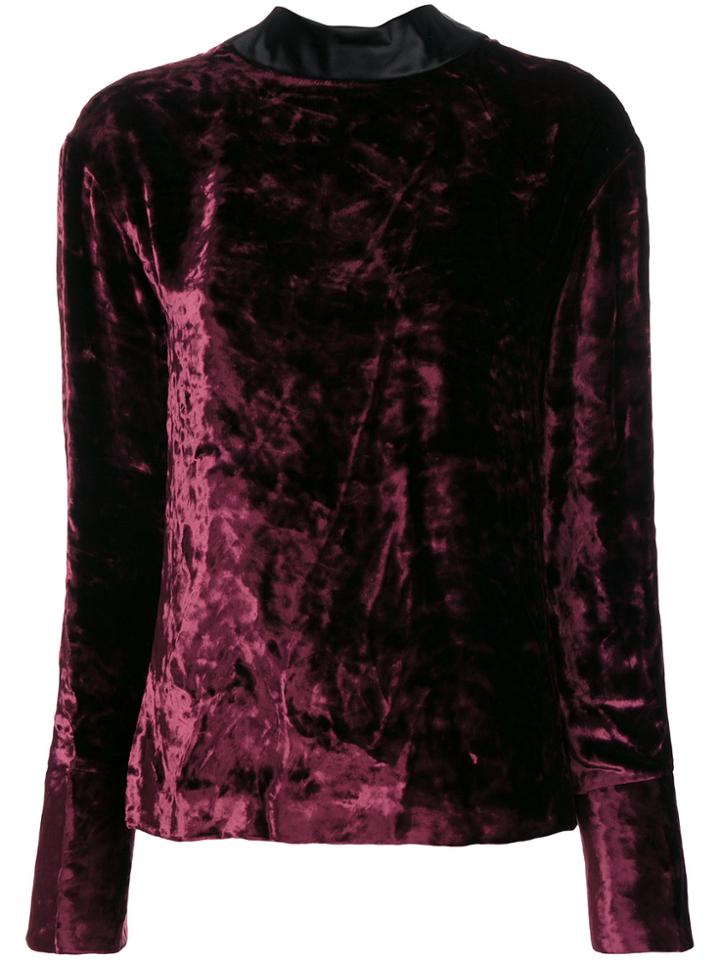 Maison Margiela Crushed Velvet Top - Pink & Purple