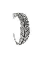 Nove25 Embellished Feather Bangle - Silver