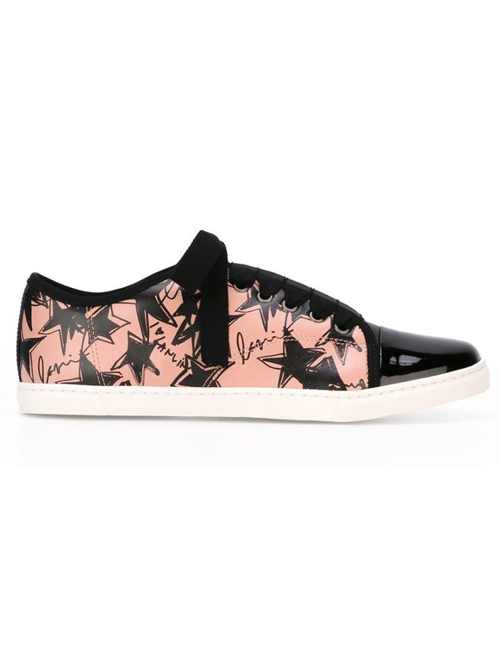 Lanvin Star Print Toe Cap Sneakers