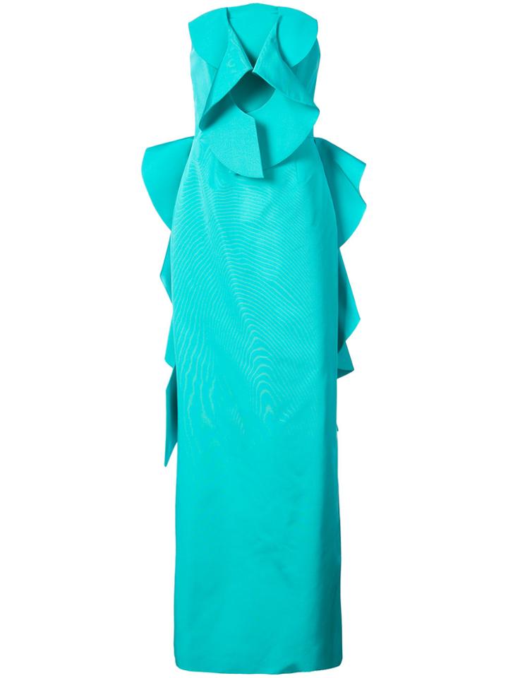 Christian Siriano Long Strapless Gown - Blue
