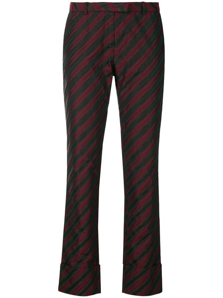 Romeo Gigli Pre-owned Diagonal Stripe Slim Trousers - Multicolour