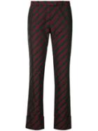 Romeo Gigli Pre-owned Diagonal Stripe Slim Trousers - Multicolour