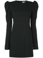Saint Laurent - Cuffed Mini Dress - Women - Silk/acetate/viscose - 38, Black, Silk/acetate/viscose