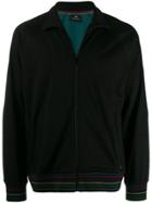 Ps Paul Smith Striped Zip Up Sweatshirt - Black