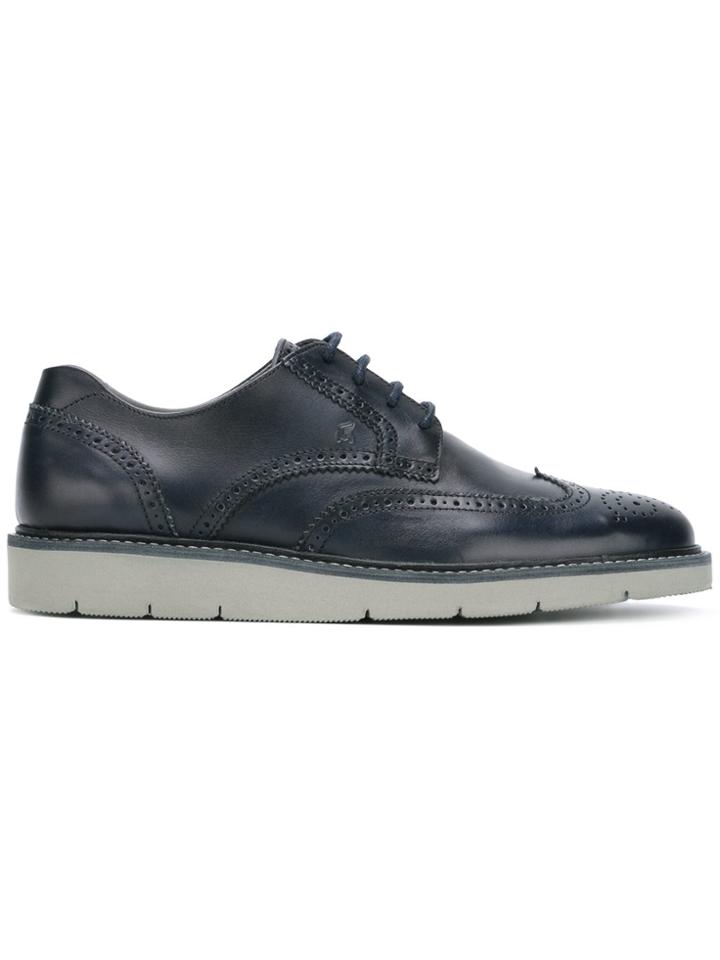 Hogan Contrasting Sole Brogues - Blue