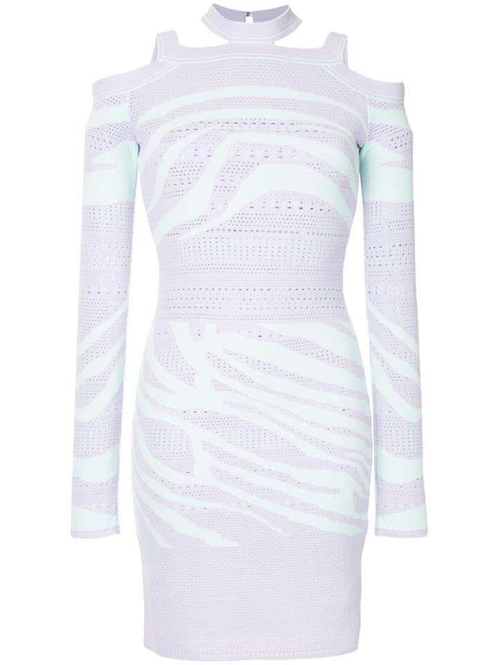 Roberto Cavalli Fitted Design Short Dress - Pink & Purple