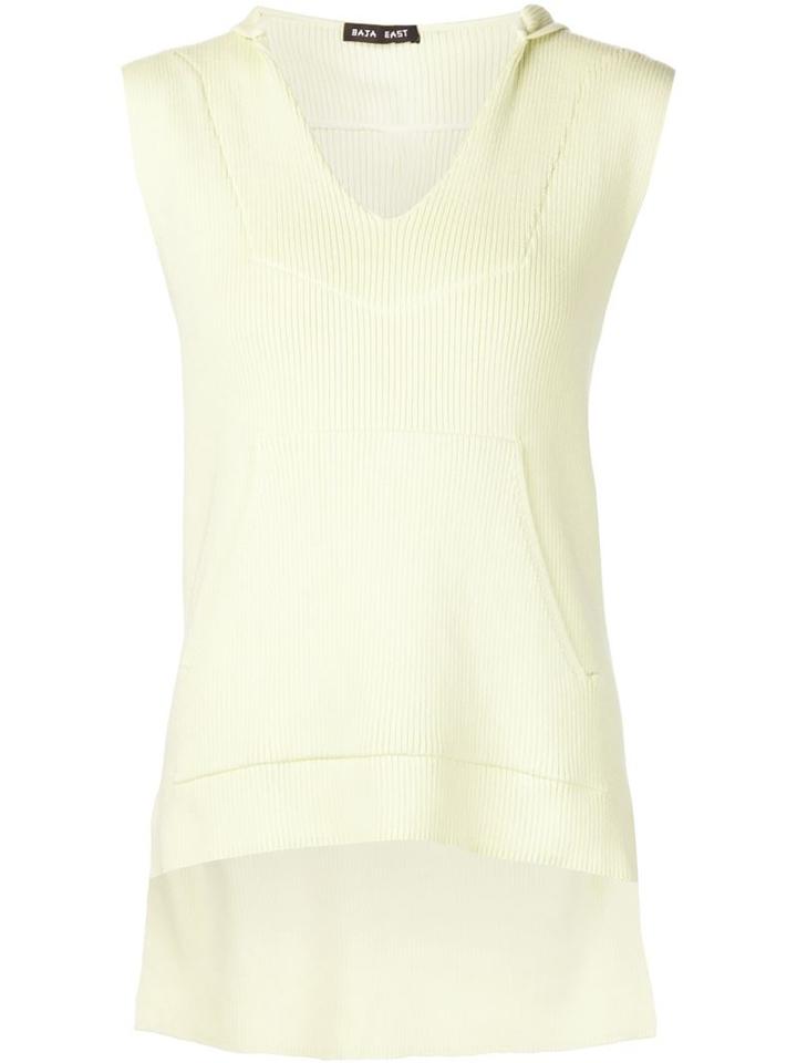 Baja East Ribbed Hooded Sleeveless Top