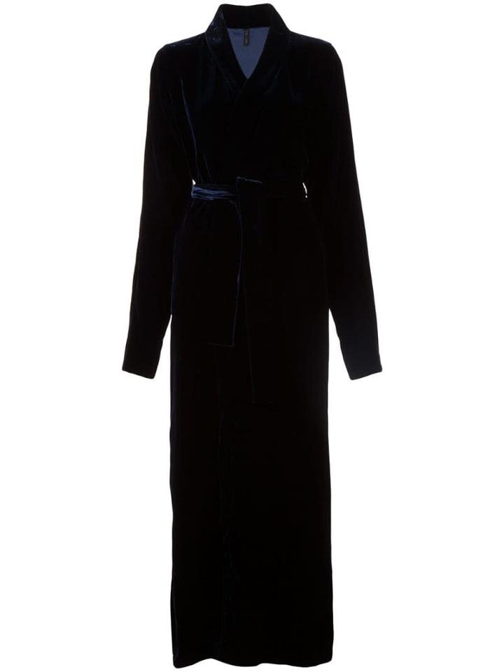 Unravel Project Long Textured Coat - Blue