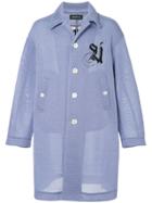 Undercover Logo Single Breasted Coat - Pink & Purple