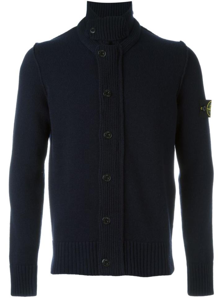 Stone Island Buttoned Cardigan, Men's, Size: Xl, Blue, Polyamide/wool