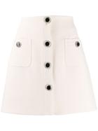 Alessandra Rich Buttoned A-line Skirt - White