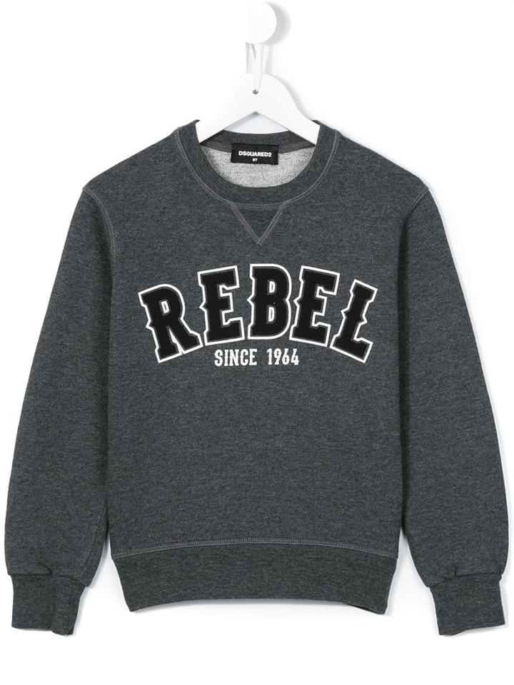 Dsquared2 Kids Rebel Print Sweatshirt, Boy's, Size: 10 Yrs, Grey