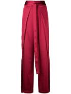 Rouge Margaux Tie Fastening Palazzo Pants - Red