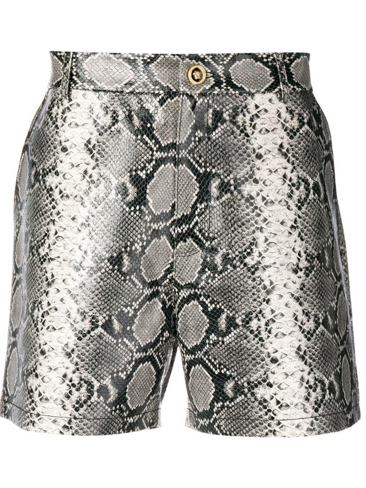 Versace Snake Effect Shorts - Grey