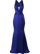 Romona Keveza Backless Crossover Gown - Pink & Purple