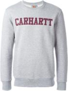 Carhartt Logo Print College Sweatshirt, Men's, Size: S, Grey, Cotton