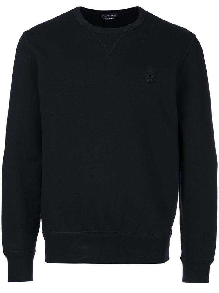 Alexander Mcqueen Embroidered Skull Patch Sweatshirt - Black