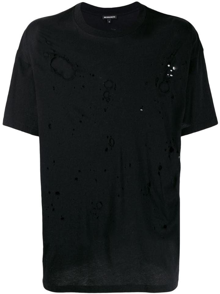 Ann Demeulemeester Oversized Destroyed T-shirt - Black