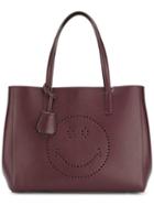 Anya Hindmarch Smiley Tote, Women's, Red, Calf Leather