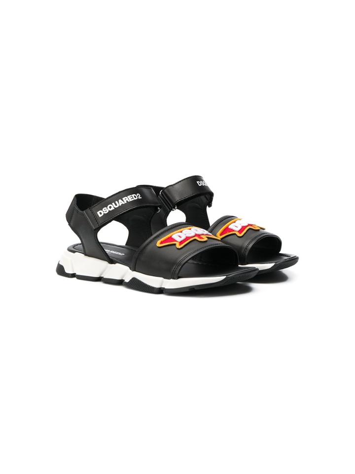 Dsquared2 Kids Teen Touch Strap Sandals - Black