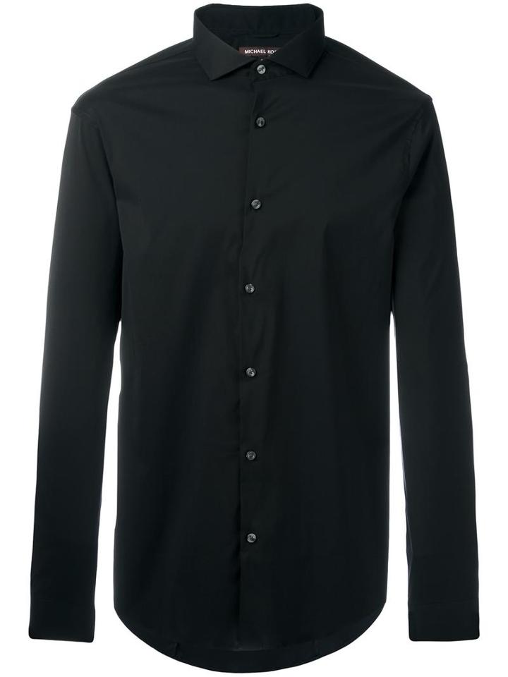 Michael Kors Plain Shirt, Men's, Size: Medium, Black, Cotton/nylon/spandex/elastane